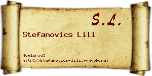 Stefanovics Lili névjegykártya
